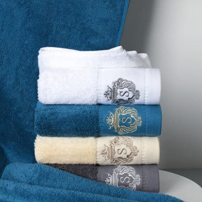 Luxury Bathroom Super Soft and Highly Absorbent Premium 100% Cotton Bath Towel Set for Gifts (Blue-M) - color: Blue-m