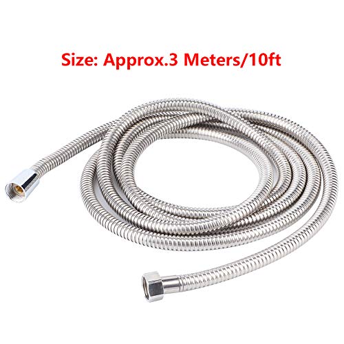 Tyenaza 3m Shower Hose, Stainless Steel Explosion Proof Long Shower Hose Replacement Bathroom Accessories