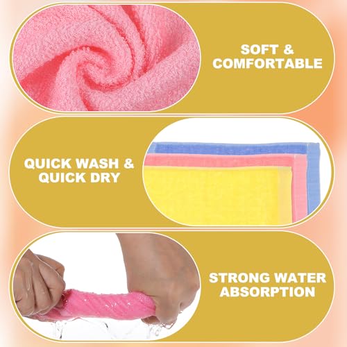 40 Pack Cotton Wash Cloth Bulk, 10x10 Inch Soft Quick Drying Cotton Viscose Towels, Bulk Bath Hand Face Wash Cloths for Women Men, Multipurpose Bathroom Body Washing Rags, Fingertip Towels