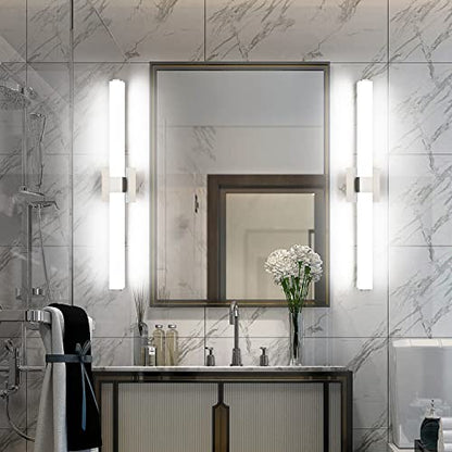 Brushed Nickel Bathroom Light Fixtures - 3CCT Dimmable LED Bathroom Vanity Lights - 32 Inch Modern Vanity Lighting Fixtures 3000K/4500K/6000K - color: Brushed Nickel - 3CCT Dimmable, size: 32 inch