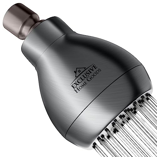 High Pressure Shower Head - Powerful Deluxe Bathroom Showerhead with Strong Spray Stream and Small Silicone Nozzles - Universal Fit Works with High and Low Water Flow Showers Matte Charcoal -1.8 GPM - color: Matte Charcoal, size: 1.8 GPM