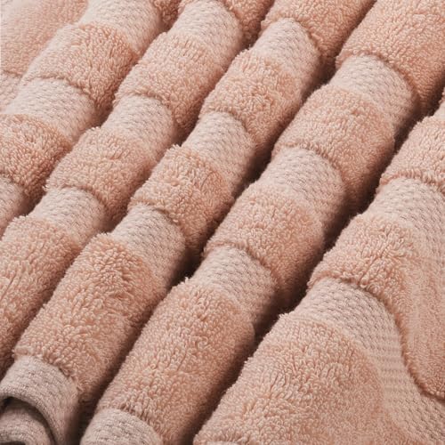 SOFE H&L | Olea Luxury Cotton Turkish Bath Towels Set of 4 Blush | Premium, Soft, Durable, Absorbent | Hotel Quality Plush Towels and Thick Towel Sets - color: Blush, size: Set of 4 (4 Bath Towels)
