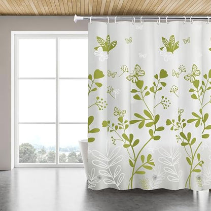 TIKABC Shower Curtain Liner, 4G PEVA Shower Liner, Plastic Waterproof Shower Curtains, with Grommet Holes and 3 Magnetic Weights(Butterfly) - color: Butterfly