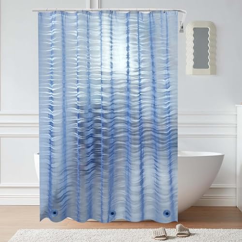 Plastic Shower Liner - Premium EVA 4G Shower Curtain Liner with Rustproof Grommets and 3 Weighted Magnets, Waterproof Shower Curtains for Bathroom (Ripple) - color: Ripple, size: 71"W x 71"L (Pack of 1)