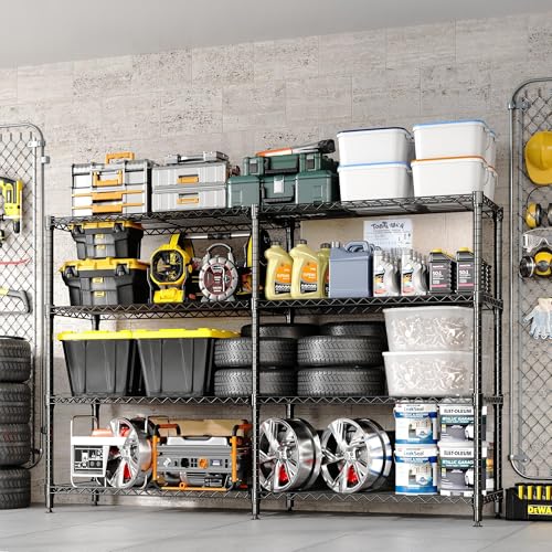 Garvee 70.8" W Storage Shelves Metal Shelving Unit Heavy Duty for Pantry - size: 4-Tier,70.8"W x 59.5"H x 15.8"D
