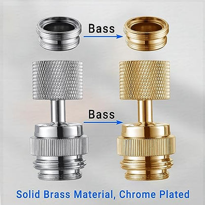 360° Multi Thread Swivel Garden Hose Adapter with Aerator (Chrome) | Faucet to Hose Adapter, Male to Female Sink Adapter for Bathroom, Kitchen, Garden - color: Faucet Hose Adapter-E