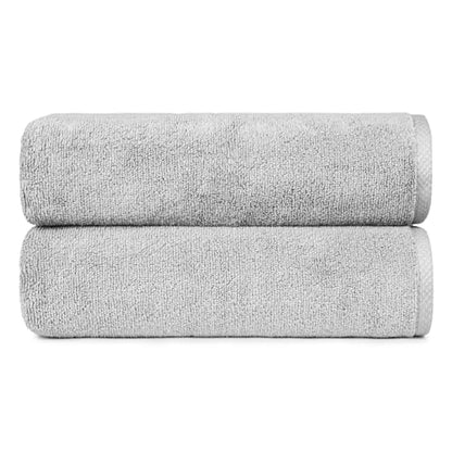 Amazon Basics 2 Piece Quick-Dry Oversize Bath Towel, 100% Cotton, 54" x 30", Platinum - color: Platinum, size: 2 Piece, style: Bath Towel (Pack of 2)