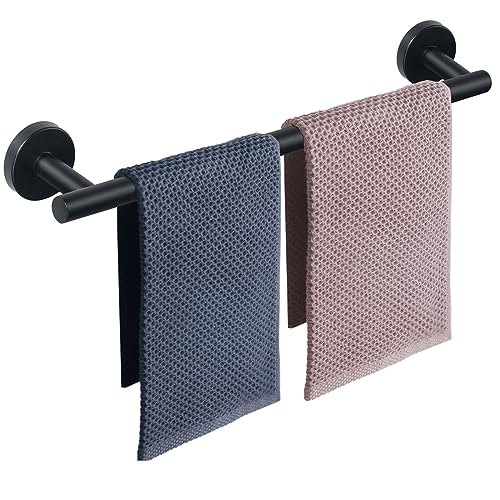 NearMoon Bath Towel Bar, Thicken Stainless Steel Shower Towel Rack Holder Wall Mounted for Bathroom, 24-lnch Overall Length-21-lnch Usable Hanging Space (1 Pack, Matte Black) - color: Matte Black, size: 24 Inch