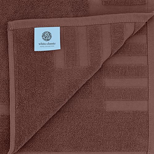 White Classic Luxury Bath Mat Floor Towel Set - Absorbent Cotton Hotel Spa Shower/Bathtub Mats [Not a Bathroom Rug] 22"x34" | 2 Pack | Brown - color: 20: Brown