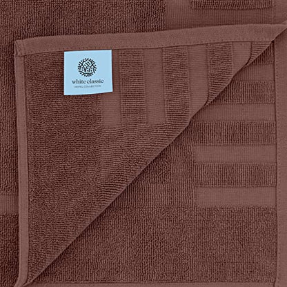 White Classic Luxury Bath Mat Floor Towel Set - Absorbent Cotton Hotel Spa Shower/Bathtub Mats [Not a Bathroom Rug] 22"x34" | 2 Pack | Brown - color: 20: Brown
