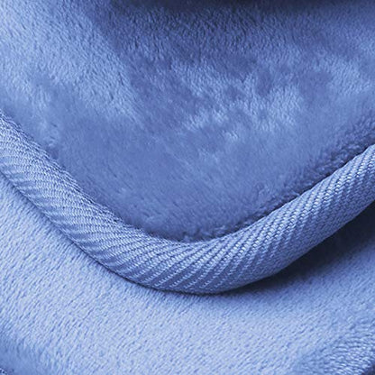 Clara Clark 3 Piece Bathroom Rugs Bath Mat Set, Velvet Memory Foam Bath Mats for Bathroom - Non-Slip, PVC Backing Bath Rugs, Washable - Dries Quickly, Blue - color: Calm Blue