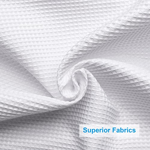 AmazerBath White Shower Curtain Fabric, Waffle Shower Curtains for Bathroom, Cloth Shower Curtain Heavy Duty, Thick Bathroom Shower Curtains Hotel Quality, Premium Polyester, 72x72 Inches - color: White, size: 72"W x 72"L (Pack of 1)