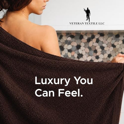 6 Pieces-Turkish Cotton - Luxury Towel Set for Bathroom & Kitchen, 2 Bath Towels, 2 Hand Towels & 2 WashCloths *Valued $79.99* (Dark Chocolate) - color: Dark Chocolate