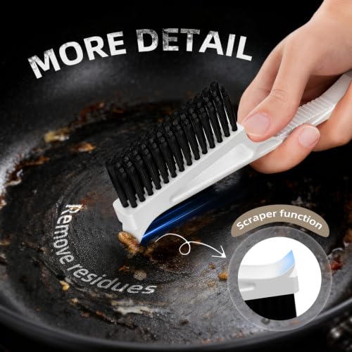 CLEANGOR Grout Cleaner Brush V Shape, Stiff Grout Cleaning Brushes for Tile | Floor Magic Brush, Bathroom Accessory, Cleaning Tools, Grout Scrub Brush Set for Shower, Bathroom, Kitchen, Household Use