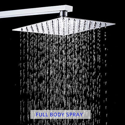 Shower Faucet Set Chrome, Single Function Shower Trim Kit with Rough-in Valve Bathroom Luxury Rain Shower Set Rainfall Shower System with Square Stainless Steel Metal Showerhead - color: Polished Chrome, style: Shower Faucet