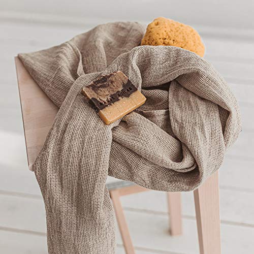 100% Linen Bath Sheet 35x70 - European Flax Open Weave Linen Bath Towel Oversized - Lightweight Absorbent Exfoliating Bath Sheets Towels for Adults - Quick-Drying XL Travel Towel Extra Large - size: 35x70 Inch Bath Sheet