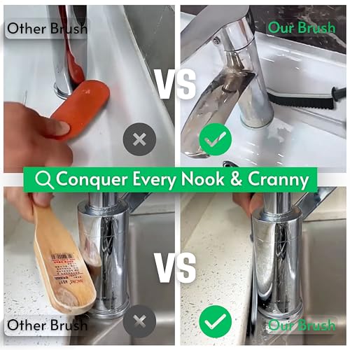 Hard Bristle Crevice Cleaning Brushes for Household use - Multifunctional Crevice Cleaning Tools for Housekeeping & Bathroom Cleaning Tools - Small Cleaning Brushes for Tight Spaces