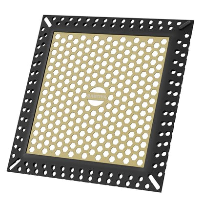 Not Moving Square Shower Drain Hair Catcher, Drain Cover, 4 inch | 304 Stainless Steel and TPE Material/ Efficient Drainage / Easy Clean / Anti-Clogging / Fits Bathroom Hair Catcher for Shower - color: Matte Black & Brushed Gold, size: 4 inch