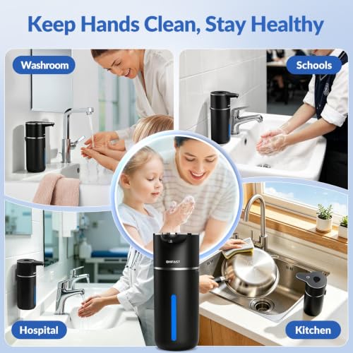 Automatic Liquid Soap Dispenser Touchless,6-Level Adjustable,USB Rechargeable Smart Soap Dispenser,16.9oz/500mL Compatible with Thick Thin Dish/Hand Soap for Bathroom Accessories Kitchen Sink-Black - color: Black