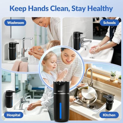 Automatic Liquid Soap Dispenser Touchless,6-Level Adjustable,USB Rechargeable Smart Soap Dispenser,16.9oz/500mL Compatible with Thick Thin Dish/Hand Soap for Bathroom Accessories Kitchen Sink-Black - color: Black