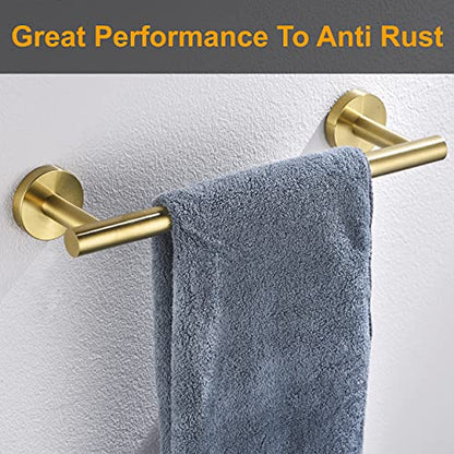 Nolimas Brushed Gold Bath Hand Towel Bar Single Bars Towel Rack Rod Classic Wall Mounted Stainless Steel Bathroom Towel Bar Toilet Kitchen Towel Shelf Single Layer,9inch - color: Brushed Gold, size: 9inch