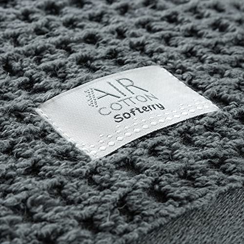 Softerry Waffle Bath Towel Set - 100% Soft Cotton - Plush and Extra Absorbent - Luxury Hotel & Spa Quality - Fade Resistant - Eco-Friendly (Space Gray, Set of 8 Towels) - color: Space Gray, size: Set of 8 Towels