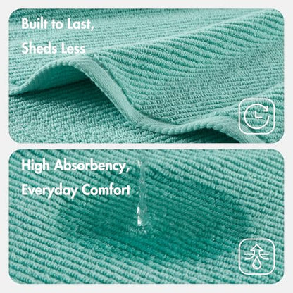 Madison Park 100% Zero Twist Cotton 4 Piece Bathroom Bath Towels, Turquoise | 30" x 56" Large Shower Towels, 500 GSM Diagonal Ribbed, Soft, Quick Dry, Highly Absorbent, Durable, Modern, OEKO TEX - color: Turquoise, size: 4 Piece Bath Towel Set