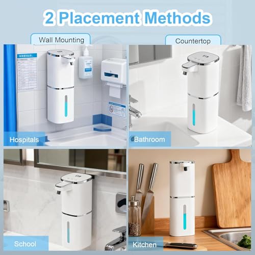 Automatic Soap Dispenser Touchless,Hands-Free,9 Multi Adjustable Volume,Waterproof Hand Soap Dispenser Compatible with Dish/Hand Soap for Bathroom and Kitchen,Easy for Toddlers (Black,Foam)