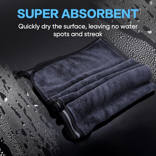 TEAWOO Shiny Wipes Shower Cleaning Cloth, Ultra Absorbent Car Drying Towel, 2 Pack 16 x 24 inch Microfiber Cleaning Cloth for Car, Bath & Househood - size: 6PCS 15.7*23.6 inch