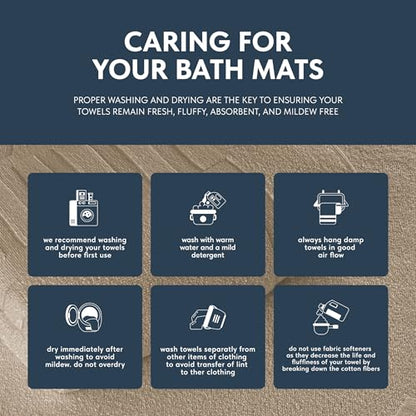 White Classic Luxury Bath Mat Floor Towel Set - Absorbent Cotton Hotel Spa Shower/Bathtub Mats [Not a Bathroom Rug] 22"x34" | 2 Pack | Taupe - color: 09: Taupe