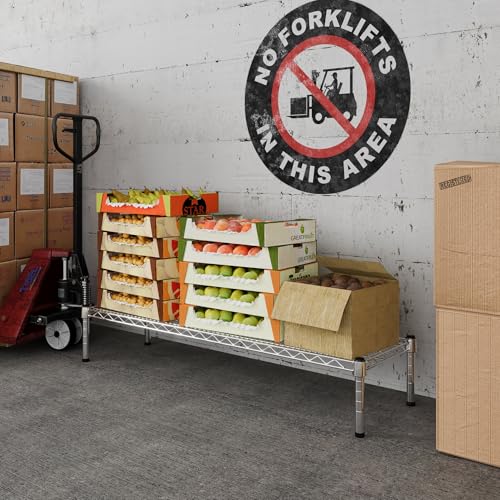 14" Deep x 48" Wide x 8" Height 1-Tier Wire Shelving Kit | NSF Commercial Storage Rack Unit - size: 14" Deep x 48" Wide