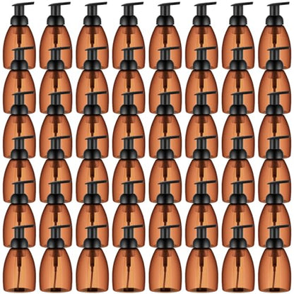 Nuenen 48 Pieces 8oz Foaming Soap Dispenser Refillable Foaming Pump Bottles Bulk Travel Hand Soap Dispenser Plastic Press Bottles Empty Containers for Shampoo Bathroom Commercial(Amber) - color: Amber