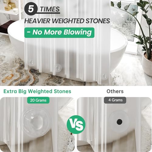 AmazerBath Extra Wide Shower Curtain Clear 108 Inches Wide, Wrap Around Shower Curtain for Clawfoot Tub, Heavy Duty PEVA with 3 Weighted Stones and 18 Grommet Holes, 108x72 Inches - color: 8g Clear, size: 108"W x 72"L (Pack of 1)