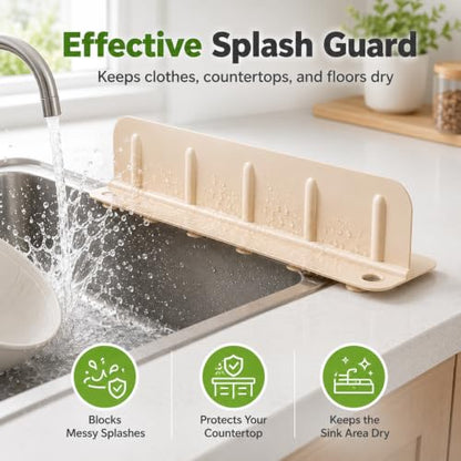Foldable Sink Splash Guard with Suction Cups, 13.9 inch Sink Water Splash Guard, Detachable Reusable Kitchen Water Baffle Anti-Splash, with Flip-down Storage Rack, Easy to Clean (2pcs-A) - color: 2pcs-A