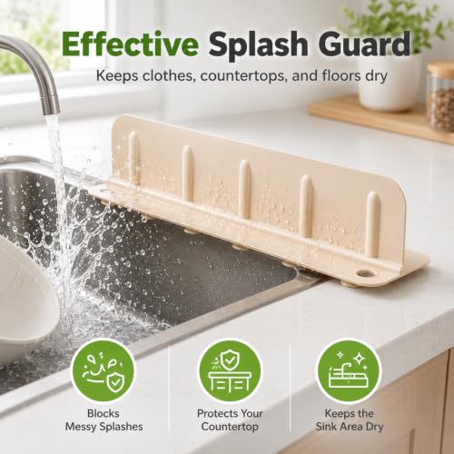 Foldable Sink Splash Guard with Suction Cups, 13.9 inch Sink Water Splash Guard, Detachable Reusable Kitchen Water Baffle Anti-Splash, with Flip-down Storage Rack, Easy to Clean (2pcs-B) - color: 2pcs-B