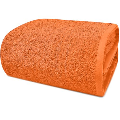 DAN RIVER Pack of 1 Jumbo Bath Sheet 40x80 Inches, Soft Fluffy Bath Sheets Towels for Adults, Quick Dry Shower Towels - Orange - color: Orange