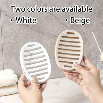 Soap Dish, Bar Soap Holders, Oval White Marble Look | Modern, Minimalist, Simple, Self Draining, Soap Saver Spone Holder Tray, for Shower Bathroom Countertop Kitchen Sink Bathtub - color: Marble White