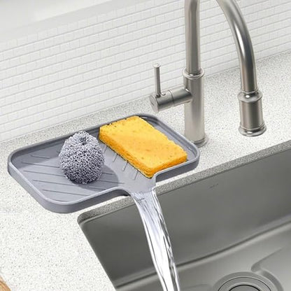 Kitchen Soap Tray, Silicone Bathroom Soap Dishes, Sponge Holder for Kitchen Sink for Bathroom Counter Sink Caddy Organizer for Dish Soap Bottle, Soap Dispenser