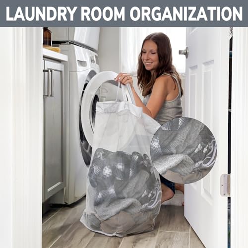 Goodpick 75L Rolling Laundry Basket with Wash Bag, Laundry Hamper for Dorm | Clothes Hamper with Removable Wash Bag for Laundry Room, Large Rolling Laundry Basket with Handles, Grey & White - color: Grey & White