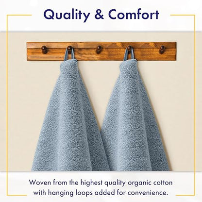 100% Organic Luxury Bath Sheets - GOTS Certified - Extra Large 35x70 Inches (Pack of 2) Zero-Twist, Long-Staple Cotton Bath Sheet Set (Chambray) - color: Chambray, size: 2pc Bath Sheets
