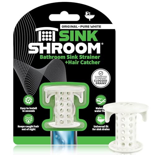 SinkShroom The Revolutionary Sink Drain Protector Hair Catcher/Strainer/Snare, White - color: White
