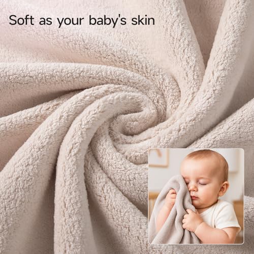 REDKISS Pack of 6 Towel Set - 2 Extra Large Bath, 2 Hand, 2 Washcloths, Ultra Soft & Highly Absorbent, Quicker to Dry, Beige Towels for Bathroom, Spa, Hotel, Gym - color: Beige