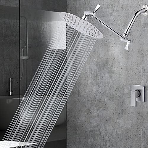 Voolan High Pressure Rain Shower Head - Rainfall Shower head Made of 304 Stainless Steel - Comfortable Shower Experience Even at Low Water Flow (6 Inch, Chrome) - color: Chrome, size: 6 Inch