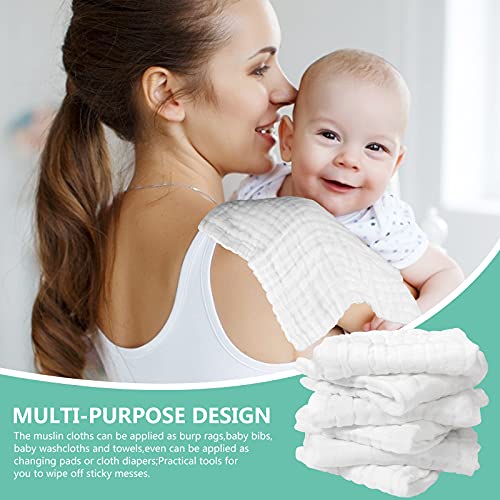 Baby Muslin Washcloths Baby Towels and Washcloths for Face Newborn Essentials Registry Baby Muslin Burp Cloths and Wash Cloths for Sensitive Skin 10 Pack 10x10 Inches - color: 10-pcs (White)