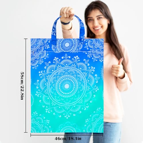 2 Pcs Large Travel Laundry Bags - Waterproof with Handle, Washable Dirty Clothes Bags for Travel, Wet & Dry, Gym, Swimming Pool, College Dorm - color: Mandala