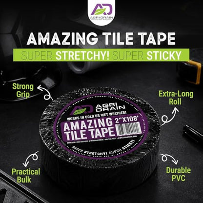 Amazing Tile Tape 2" x 108' Strong Adhesive Waterproof Tape