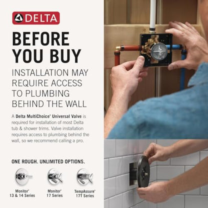 Delta Faucet T17259-LHD Trinsic 17 Series MultiChoice Shower Trim Less Showerhead (Showerhead Sold Separately), Chrome - size: (Pack of 1)