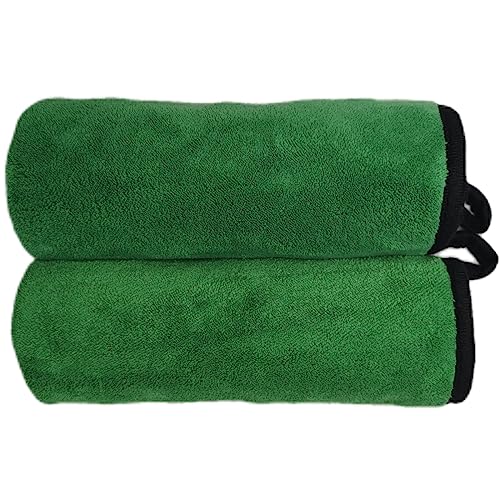 SOFTBATFY Ultrasoft, Large, Thick and Quick Drying Car Microfiber Cleaning Towel 800GSM Polishing Waxing Auto Detailing Towel Cloth (6pack,16 x 16inches) (Grey- Green) - color: 6pack,16 X 16inches Grey- Green