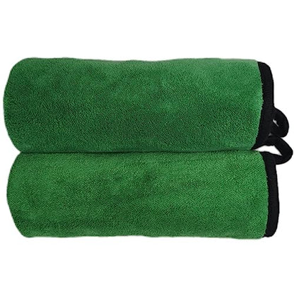 SOFTBATFY Ultrasoft, Large, Thick and Quick Drying Car Microfiber Cleaning Towel 800GSM Polishing Waxing Auto Detailing Towel Cloth (6pack,16 x 16inches) (Grey- Green) - color: 6pack,16 X 16inches Grey- Green
