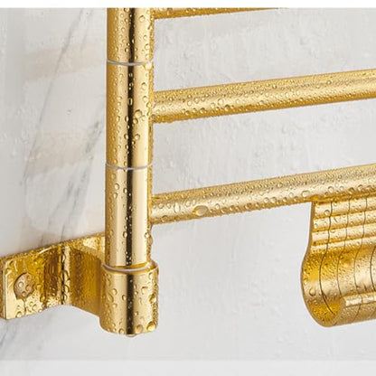 ZHOUXIAO Swing Out Towel Bar Holder Gold Finish/Golden Swivel Towel Rack for Bathroom or Kitchen, Metal Towel Bar Folding Arm Swivel Hanger Bathroom Storage Wall Mounted A-5Bars